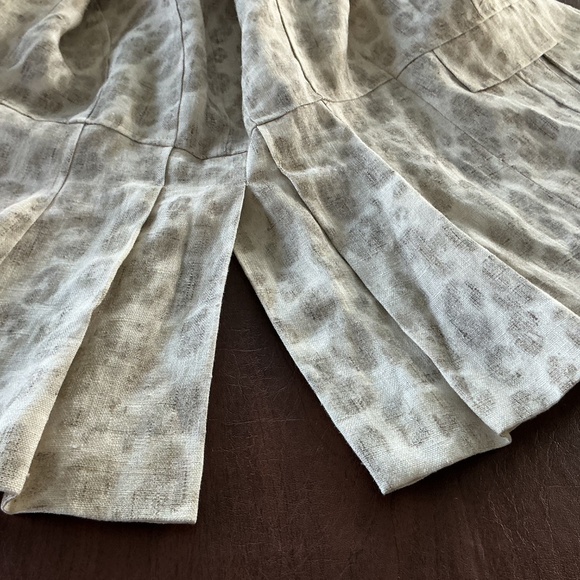 Alberto Makali Size 10 Cream Tan Linen Jacket Blazer Abstract Print USA Made - Picture 14 of 14